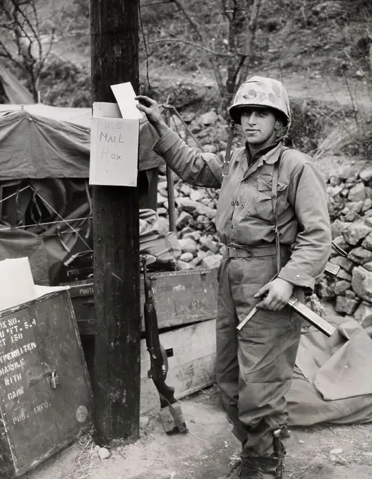 Framed Print : Marine Posting A Letter Framed Print : Marine Posting A Letter