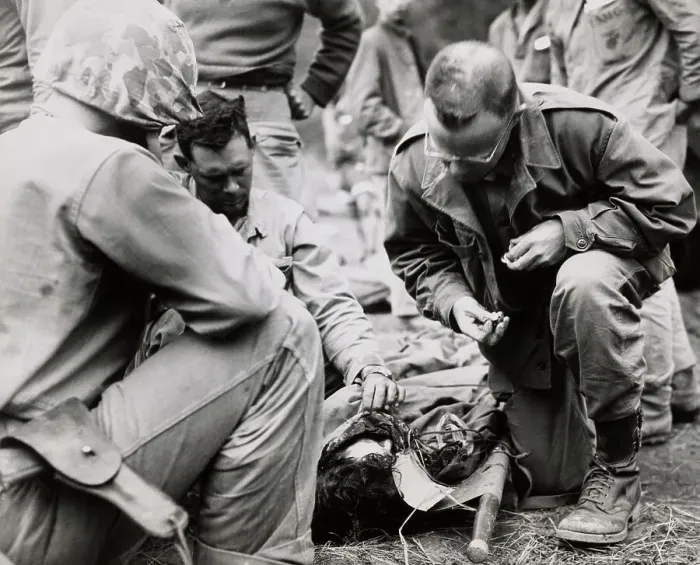 Framed Print : US Marine Receiving Last Rites Framed Print : US Marine Receiving Last Rites