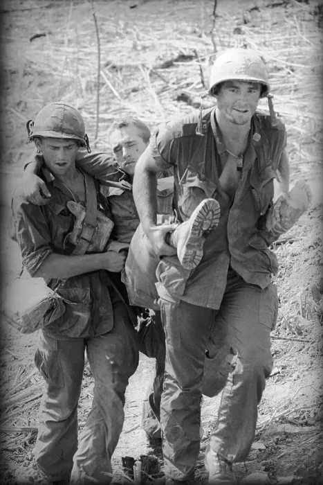 Framed Print : Marines Carrying Injured Comrade Framed Print : Marines Carrying Injured Comrade
