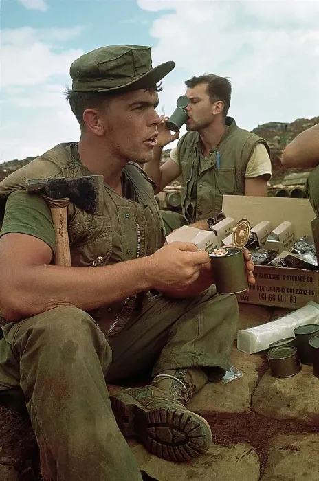 Framed Print : Us Marines Eating Atop A Sandbag Bunker Framed Print : Us Marines Eating Atop A Sandbag Bunker