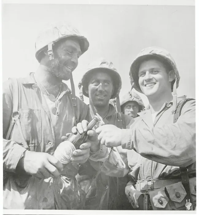 Framed Print : Three Marines Enjoying Beer Framed Print : Three Marines Enjoying Beer