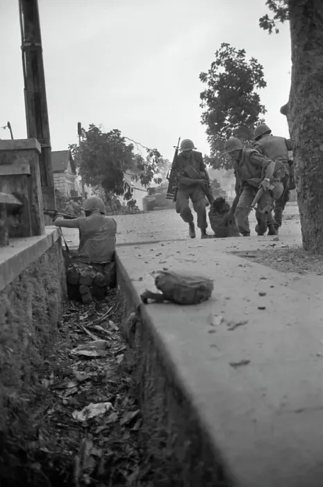 Framed Print : Marines Fighting in Streets of Hue Framed Print : Marines Fighting in Streets of Hue