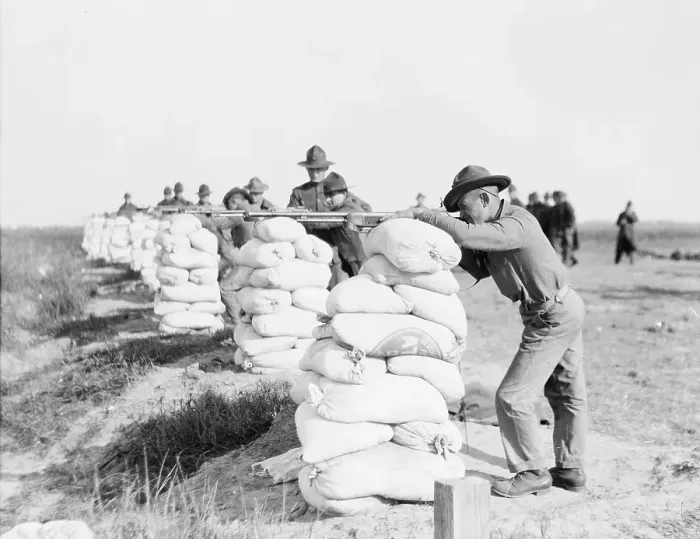 Framed Print : Marines Firing Browning Rifles Framed Print : Marines Firing Browning Rifles