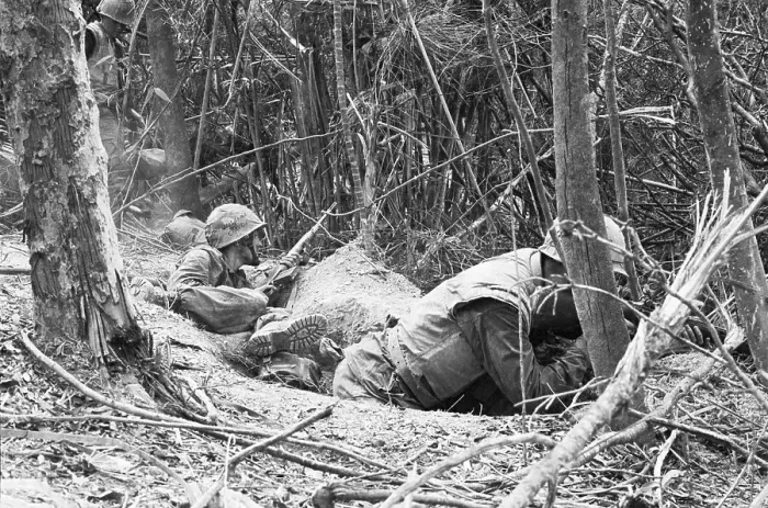 Framed Print : Marines in Foxholes Framed Print : Marines in Foxholes