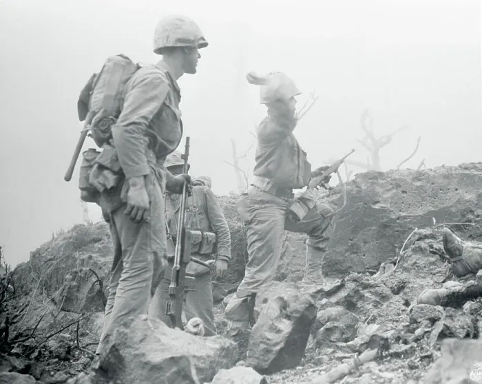 Framed Print : US Marines in Hand-to-Hand Fighting on Iwo Jima Framed Print : US Marines in Hand-to-Hand Fighting on Iwo Jima