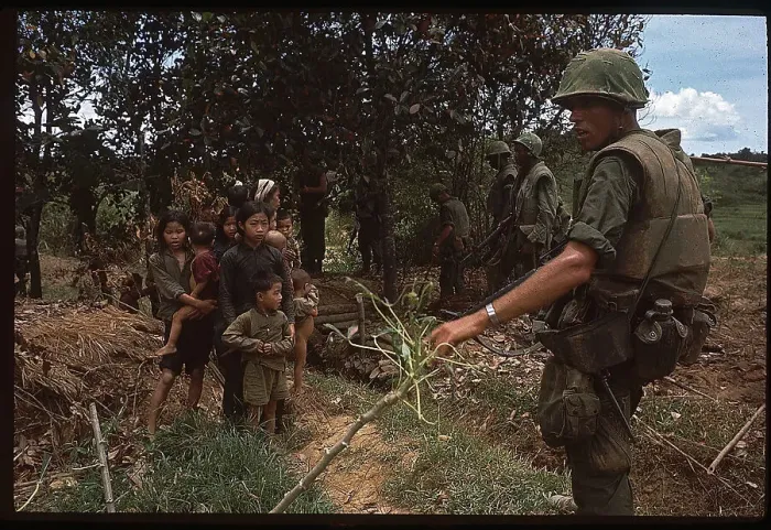 Framed Print : Marines Instructing Vietnamese Villagers Framed Print : Marines Instructing Vietnamese Villagers