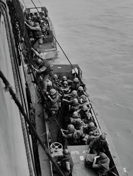 Framed Print : US Marines In Landing Craft Framed Print : US Marines In Landing Craft