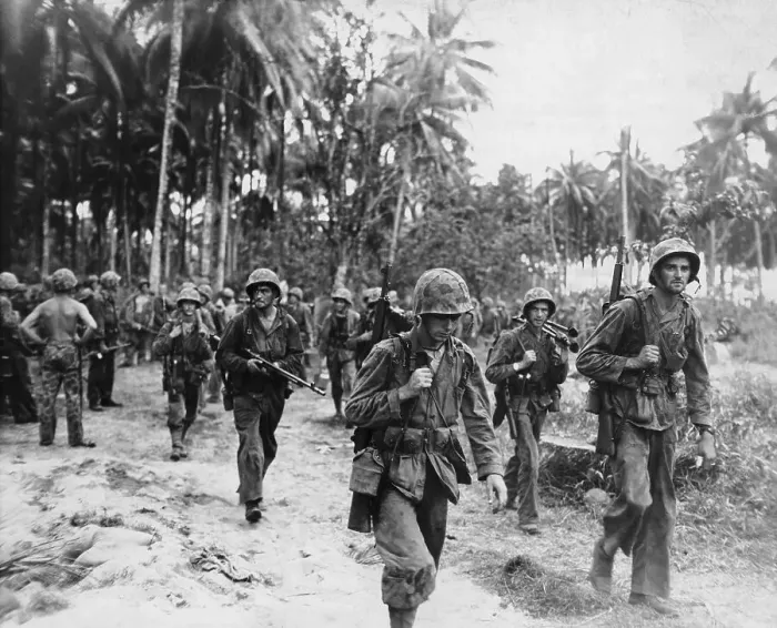 Framed Print : Marines Leaving the Jungle Framed Print : Marines Leaving the Jungle