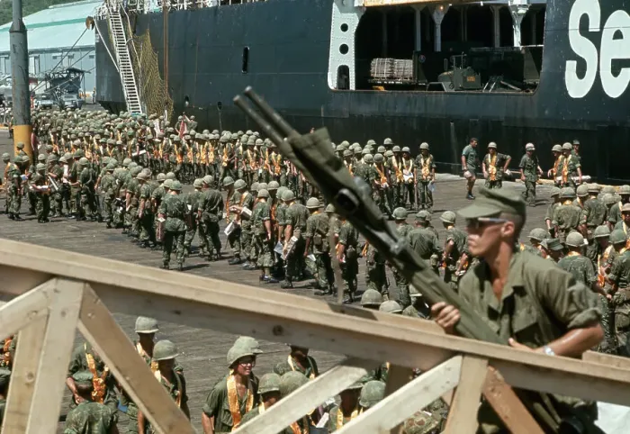 Framed Print : Marines March in Formation