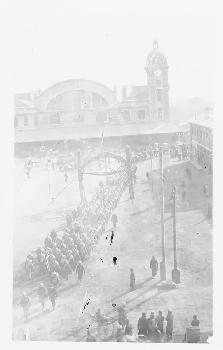Framed Print : Marines Marching to City Framed Print : Marines Marching to City