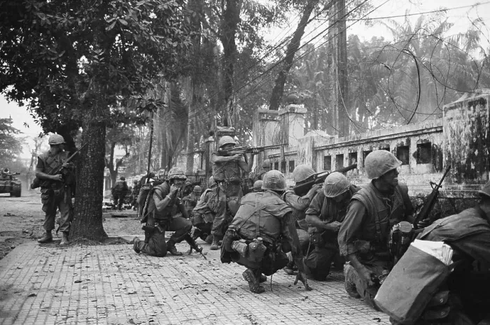 Framed Print : Marines Pinned Down Behind Wall Framed Print : Marines Pinned Down Behind Wall