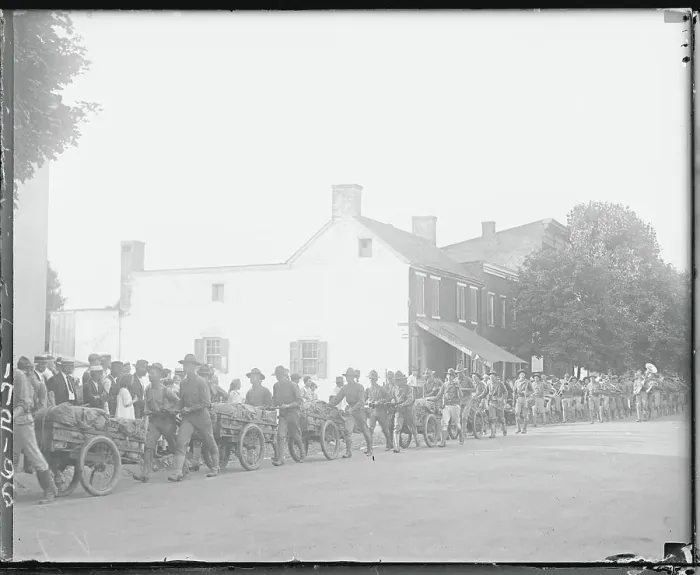Framed Print : Marines Procession with Wagons Framed Print : Marines Procession with Wagons