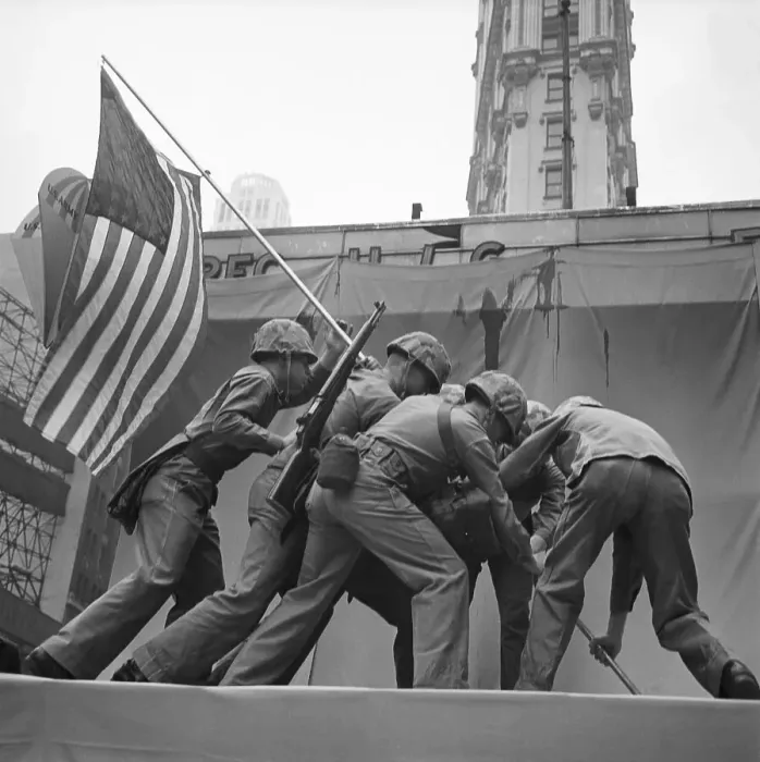 Framed Print : Marines Reenacting Flag Raising At Iwo Jima Framed Print : Marines Reenacting Flag Raising At Iwo Jima