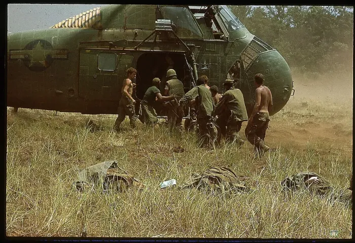 Framed Print : Marines Rushing Wounded to Helicopter Framed Print : Marines Rushing Wounded to Helicopter