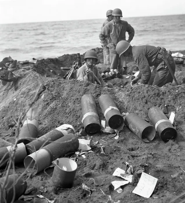 Framed Print : Marines Setting Up Mortar Framed Print : Marines Setting Up Mortar