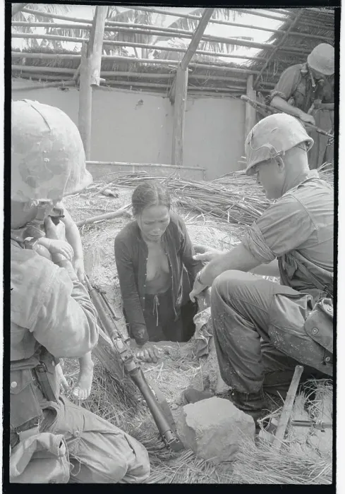 Framed Print : Marines with Vietnamese Woman Framed Print : Marines with Vietnamese Woman