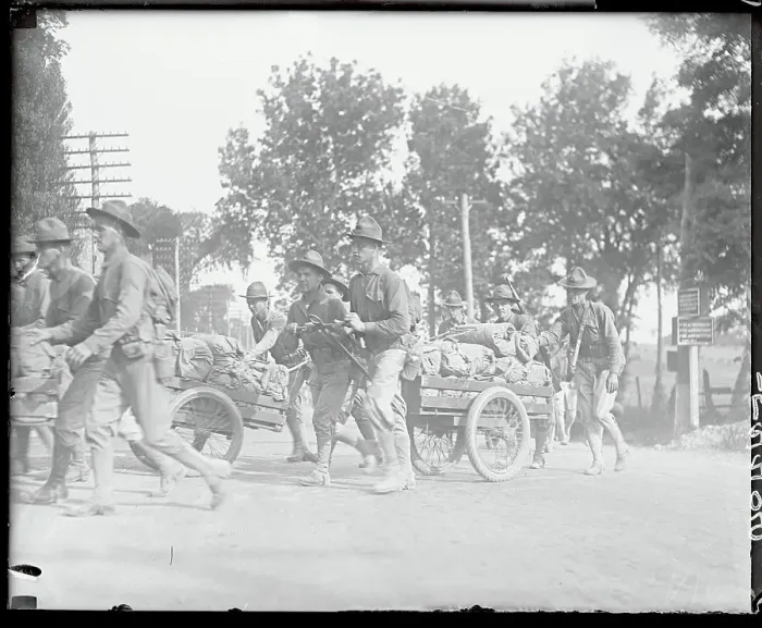 Framed Print : Marines in Wagon Procession Framed Print : Marines in Wagon Procession