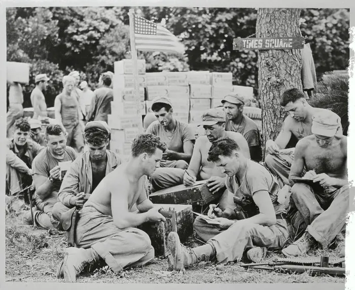Framed Print : Marines Writing Letters Home Framed Print : Marines Writing Letters Home
