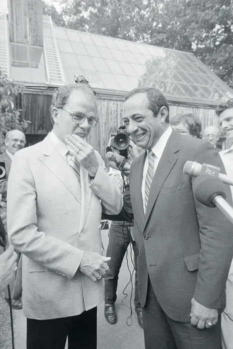 Framed Print : Mario Cuomo and William Kennedy Conversing Framed Print : Mario Cuomo and William Kennedy Conversing