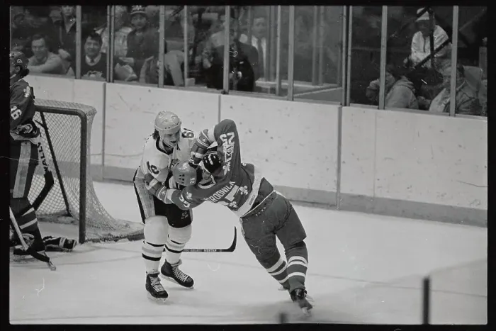 Framed Print : Mario Lemieux in Scuffle on The Ice