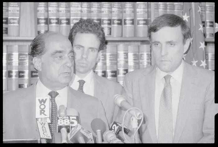 Framed Print : Mario Merola Speaking at a Press Conference with Colleagues Framed Print : Mario Merola Speaking at a Press Conference with Colleagues