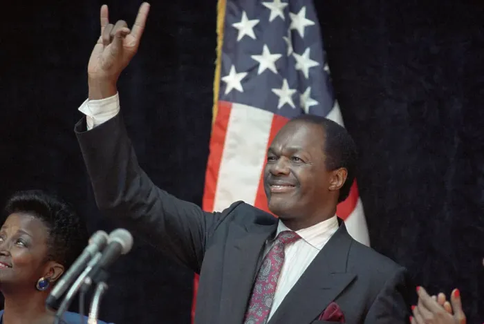 Framed Print : Marion Barry Waving to Crowd Framed Print : Marion Barry Waving to Crowd