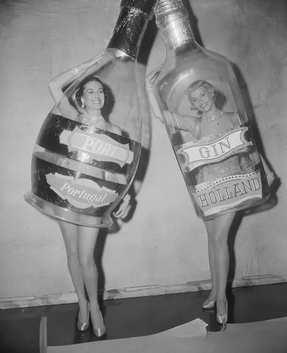Framed Print : Marion Ross and Joan Corbett Wearing Plastic Bottle Costumes Framed Print : Marion Ross and Joan Corbett Wearing Plastic Bottle Costumes