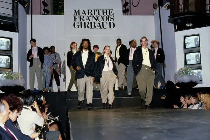 Framed Print : Marithé + François Girbaud Fashion Show, 1986 Framed Print : Marithé + François Girbaud Fashion Show, 1986
