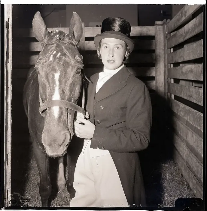 Framed Print : Marjorie Haines Posing with Horse