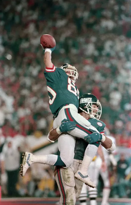 Framed Print : Mark Bavaro Lifting Phil McConkey Framed Print : Mark Bavaro Lifting Phil McConkey