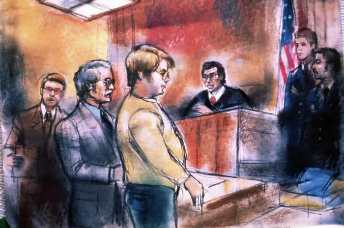 Framed Print : Mark David Chapman in Court Framed Print : Mark David Chapman in Court