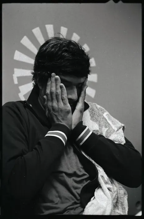 Framed Print : Mark Spitz Covering Face with Hands Framed Print : Mark Spitz Covering Face with Hands
