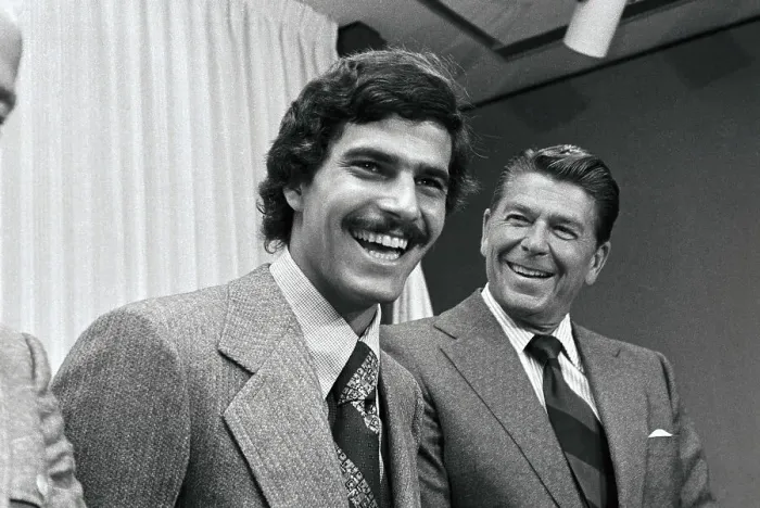 Framed Print : Mark Spitz with Ronald Reagan Framed Print : Mark Spitz with Ronald Reagan