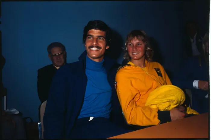 Framed Print : Mark Spitz and Shane Gould Framed Print : Mark Spitz and Shane Gould