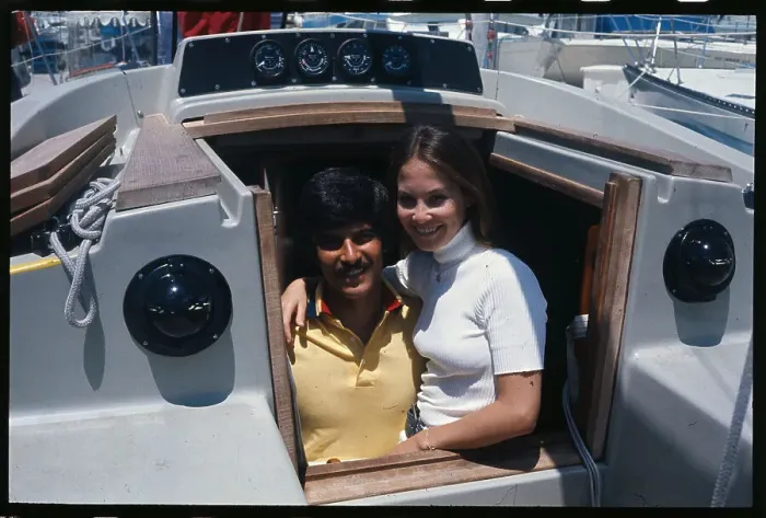 Framed Print : Mark Spitz and Wife Susan on Boat Framed Print : Mark Spitz and Wife Susan on Boat