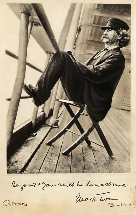 Framed Print : Mark Twain on Ship Deck Framed Print : Mark Twain on Ship Deck
