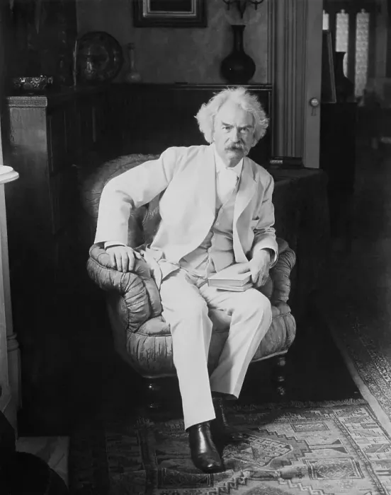 Framed Print : Mark Twain Sitting in Armchair Framed Print : Mark Twain Sitting in Armchair