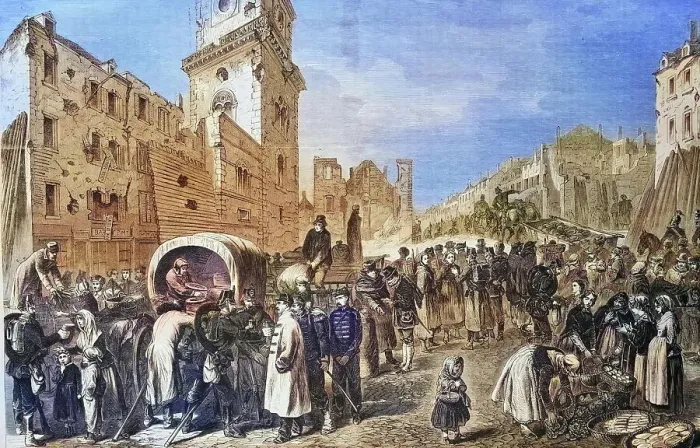 Framed Print : On market square in Diedenhofen, after the capitulation, illustrated war history, German, French war 1870-1871, Germany, France Framed Print : On market square in Diedenhofen, after the capitulation, illustrated war history, German, French war 1870-1871, Germany, France