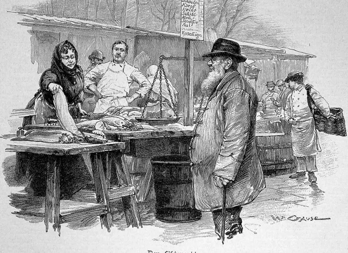 Framed Print : Market in Vienna, Austria, Fishmonger at the Fish Market, Historical, digitally restored reproduction of an 18th century original, exact original date unknown Framed Print : Market in Vienna, Austria, Fishmonger at the Fish Market, Historical, digitally restored reproduction of an 18th century original, exact original date unknown