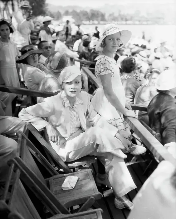 Framed Print : Marlene Dietrich And Daughter At Polo Ma Framed Print : Marlene Dietrich And Daughter At Polo Ma
