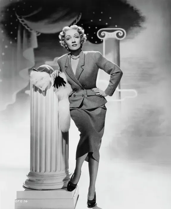 Framed Print : Marlene Dietrich Leans Against Column Framed Print : Marlene Dietrich Leans Against Column