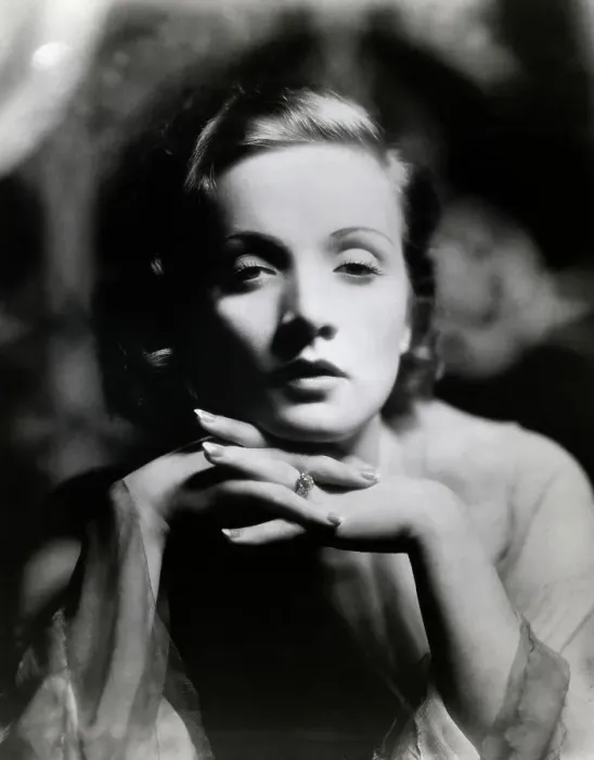 Framed Print : Marlene Dietrich Portrait W / Chin on Hand