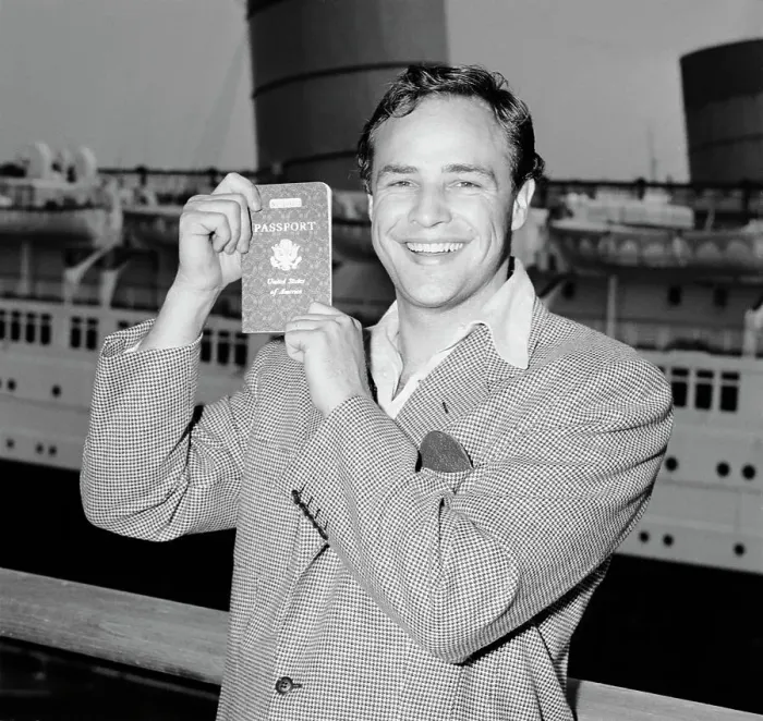 Framed Print : Marlon Brando 1953 With Us Passport Framed Print : Marlon Brando 1953 With Us Passport