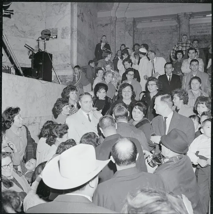 Framed Print : Marlon Brando with Crowd Framed Print : Marlon Brando with Crowd