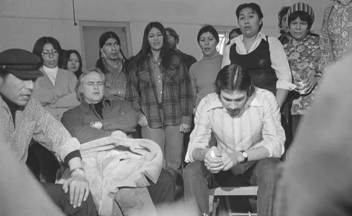 Framed Print : Marlon Brando Singing with Indian Supporters Framed Print : Marlon Brando Singing with Indian Supporters
