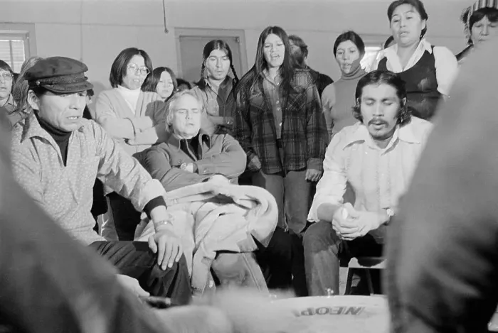 Framed Print : Marlon Brando Singing with Indian Supporters Framed Print : Marlon Brando Singing with Indian Supporters