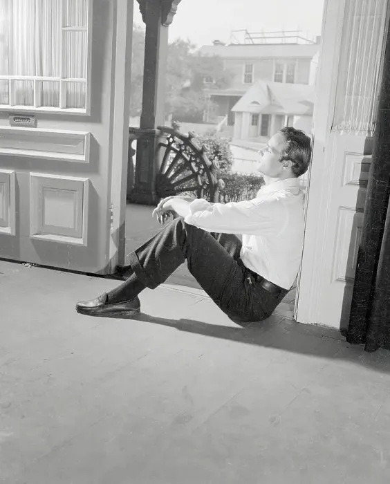Framed Print : Marlon Brando Sitting at Doorway Framed Print : Marlon Brando Sitting at Doorway
