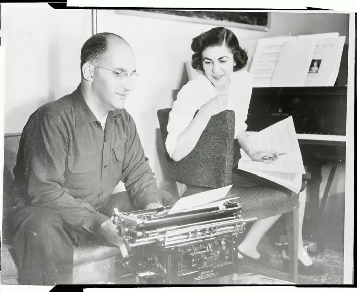 Framed Print : Maro Ajemian Dictating Instructions to Her Husband Framed Print : Maro Ajemian Dictating Instructions to Her Husband