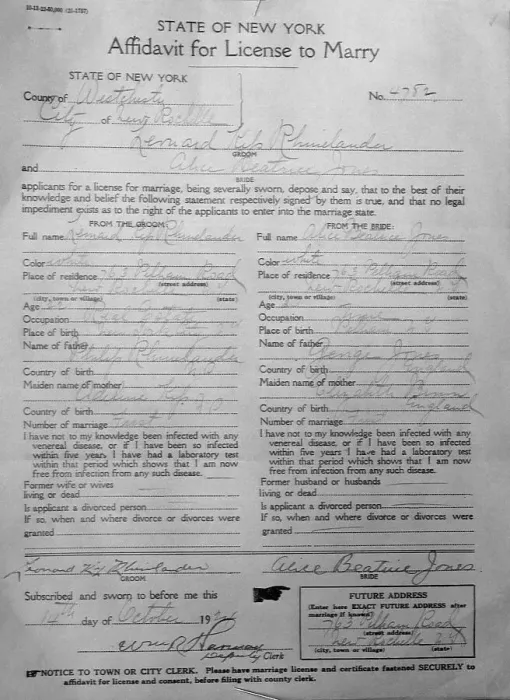 Framed Print : Marriage License for Leonard Kip Rhinelander Framed Print : Marriage License for Leonard Kip Rhinelander