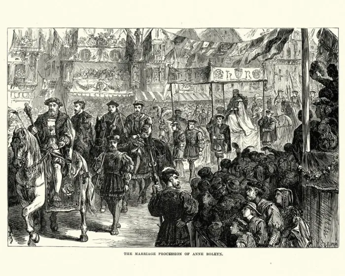 Framed Print : Marriage procession of Anne Boleyn Framed Print : Marriage procession of Anne Boleyn